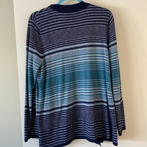 Beautiful Talbots striped open front cardigan sweater - Picture 3 of 5